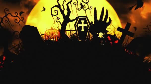 Halloween thema achtergrond animatie — Stockvideo