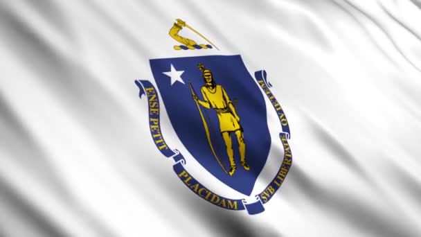 Vlajka státu Massachusetts — Stock video