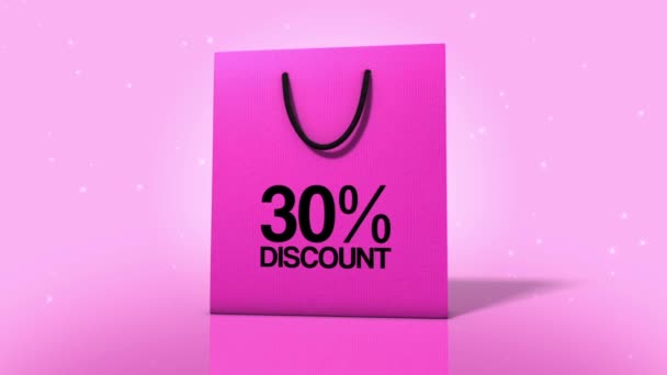 Bolsa de compras descuento promo — Vídeos de Stock