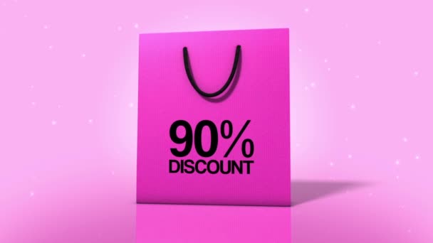 Bolsa de compras descuento promo — Vídeos de Stock