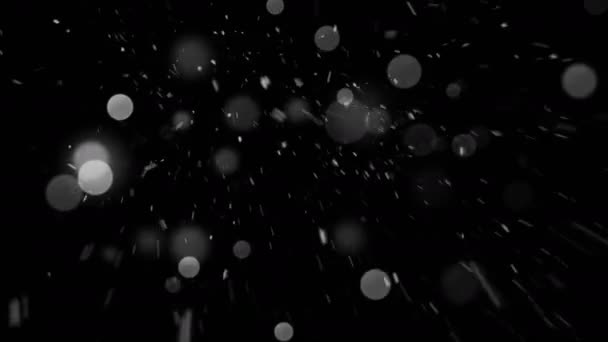 Χιόνι πέφτει και ελαφρύ Bokeh — Αρχείο Βίντεο