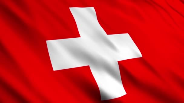 Suiza bandera — Vídeos de Stock