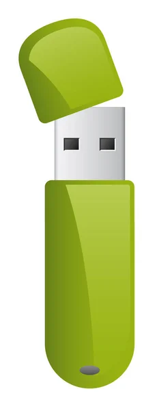 Vector green usb flash drive — Stock Vector