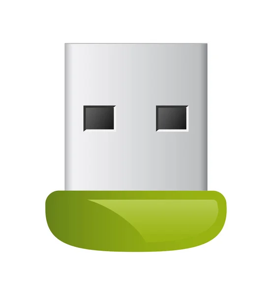 Vecteur vert lecteur flash USB — Image vectorielle