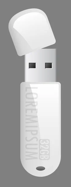 Vektor white usb flash drive - Stok Vektor