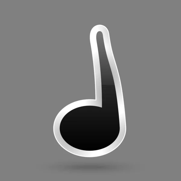 Symbole de note de musique noir vectoriel — Image vectorielle
