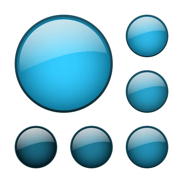 Vector blauw glas knoppen — Stockvector