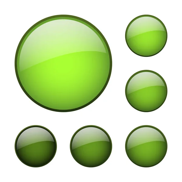 Vector verde botones de vidrio — Archivo Imágenes Vectoriales