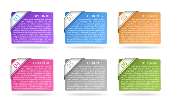 Set of vector color paper option labels — Stock Vector