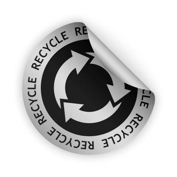 Reciclar vetor dobrado adesivo — Vetor de Stock