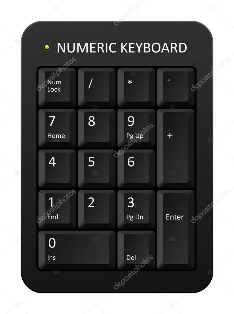 vector black pc numeric keyboard