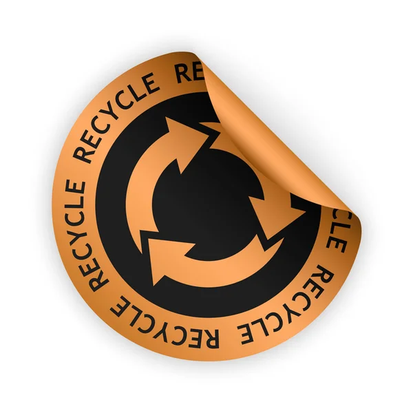 Vektor Recycling gebogener Aufkleber — Stockvektor