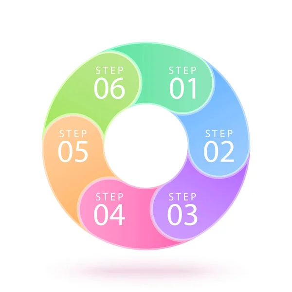 矢量彩色信息圆形 有许多选项和步骤 — 图库矢量图片