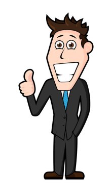 vektör işadamı karakteri, şirket malzemeleri maskotu