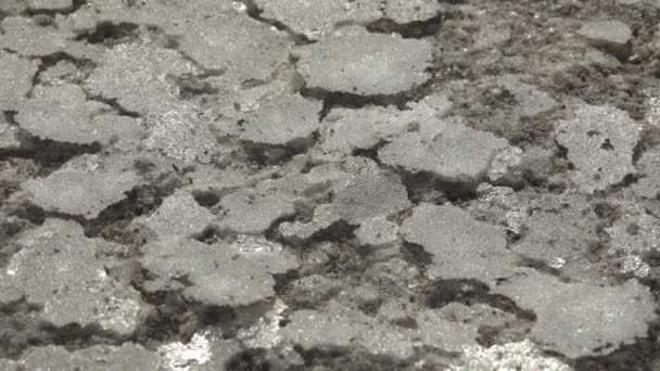 Στρώματα Αλατιού Στην Αλμυρή Λίμνη Αλάτι Βρίσκεται Στρώματα Μετά Από — Αρχείο Βίντεο