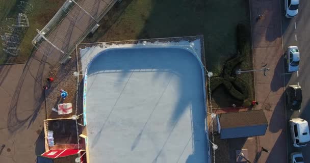 Rink Gelo Artificial Para Ano Novo Sem Neve — Vídeo de Stock