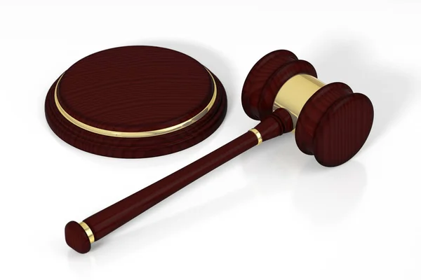 Wooden judge gavel and soundboard. — Stock Photo, Image
