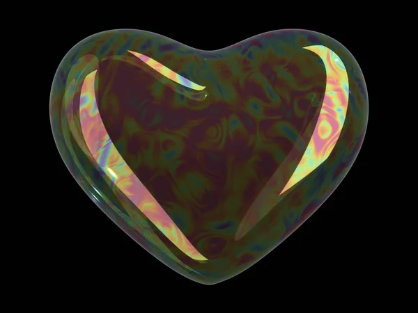 심장 모양의 비누 거품 — 스톡 사진