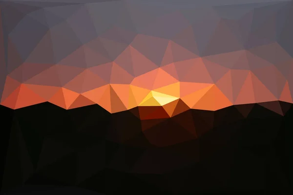 Fondo poligonal abstracto de la puesta del sol — Vector de stock