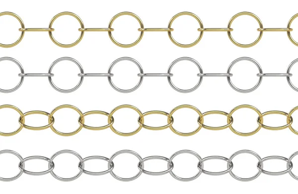 Seamless golden and silver chain — Stock Photo, Image