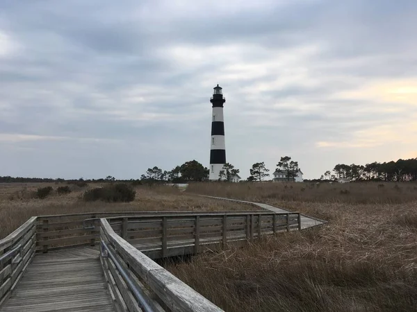 Boardwalk Marsh Bodie Lighthouse Nags Head North Carolina — 图库照片