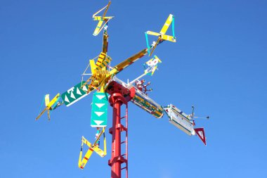 Vollis Simpson tarafından yapılan Whirligig heykeli Wilson, Kuzey Carolina 'daki Whirligig parkında, Usa - 26 Ocak 2019