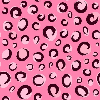 Hayvanın ilham kaynağı açık pembe noktalar ve kahverengi desenli kuyruklar daha koyu pembe arka planda tekrarlanmayan şekiller..