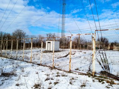 winter landscape with the road and blue sky