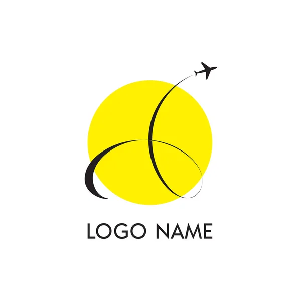 Elegancka koncepcja projektowania logo z ikoną samolotu lotniczego — Zdjęcie stockowe