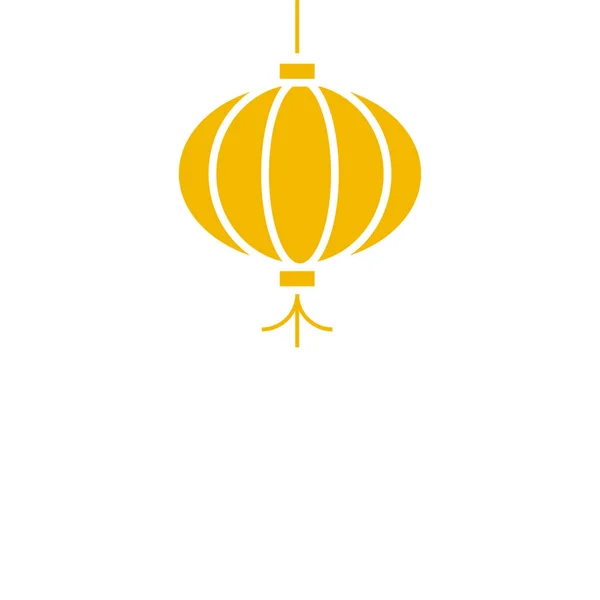 Linterna China Color Oro — Vector de stock