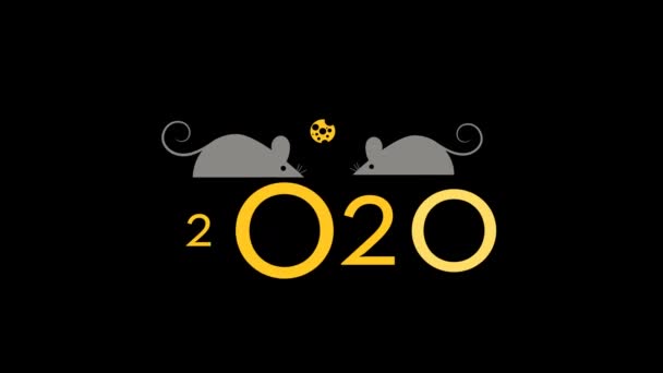 Feliz Año Nuevo Chino 2020 Año Rata — Vídeos de Stock