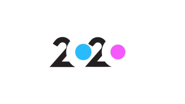 Elegant Und Einfach Frohes Neues Jahr 2020 Intro Motion Graphic — Stockvideo