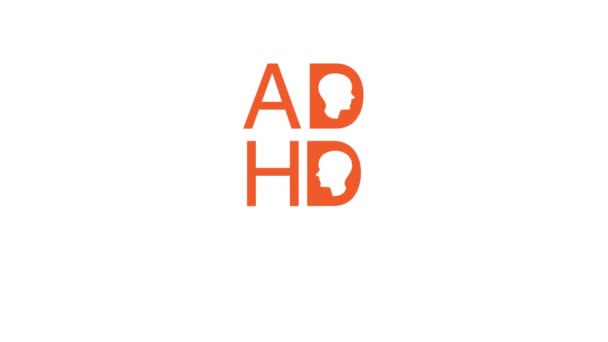 Adhd Uwaga Deficit Nadpobudliwość Zaburzenia Animowane — Wideo stockowe