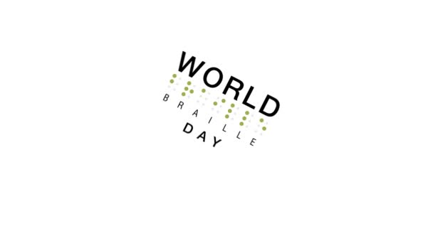 Světový Braillovy den v pohybu grafiky, postižení, svět, slepý, banner, ilustrace, den, braille, komunikace, vektor, slepota, 4, zdravotně postižené, pomoc, čtení, vizuální, roční, tečka, vzdělávání, zrak, ab