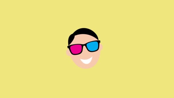 Flat Icon Sunglasses Animation Footage — Stock Video