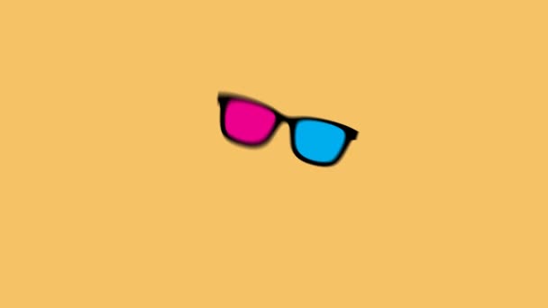 Icono Plano Animación Gafas Sol Imágenes — Vídeo de stock