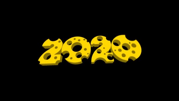 Elegante Simple Feliz Año Nuevo 2020 Intro Video Gráfico — Vídeo de stock