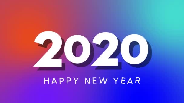 Κομψό Και Απλό Ευτυχισμένο Νέο Έτος 2020 Εισαγωγή Κίνηση Γραφικών — Αρχείο Βίντεο