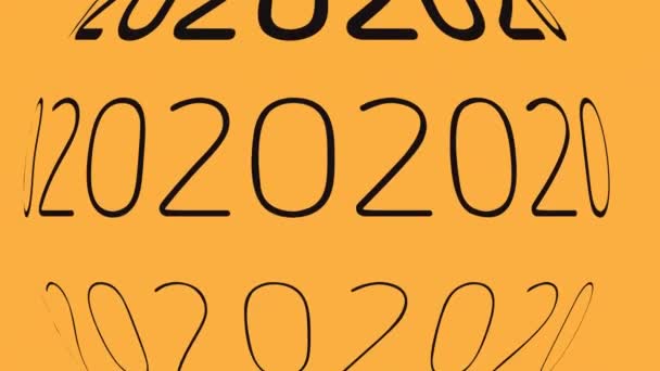 Elegant Und Einfach Frohes Neues Jahr 2020 Intro Motion Graphic — Stockvideo