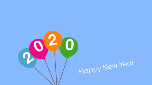 Elegante Semplice Felice Anno Nuovo 2020 Intro Motion Graphic Video — Video Stock