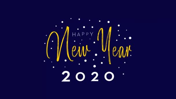 Κομψό Και Απλό Ευτυχισμένο Νέο Έτος 2020 Εισαγωγή Κίνηση Γραφικών — Αρχείο Βίντεο