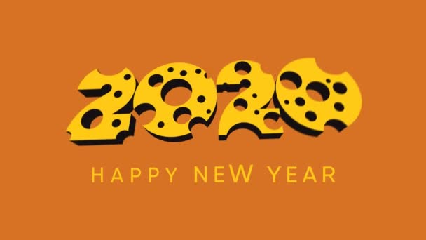 Gelukkig Chinees Nieuwjaar 2020 Begroetingstekst Chinese Kalligrafie — Stockvideo