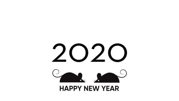 Šťastný Čínský Nový Rok 2020 Pozdrav Text Čínské Kaligrafie — Stock video