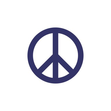 Barış sembolü illüstrasyon, siyah ve beyaz