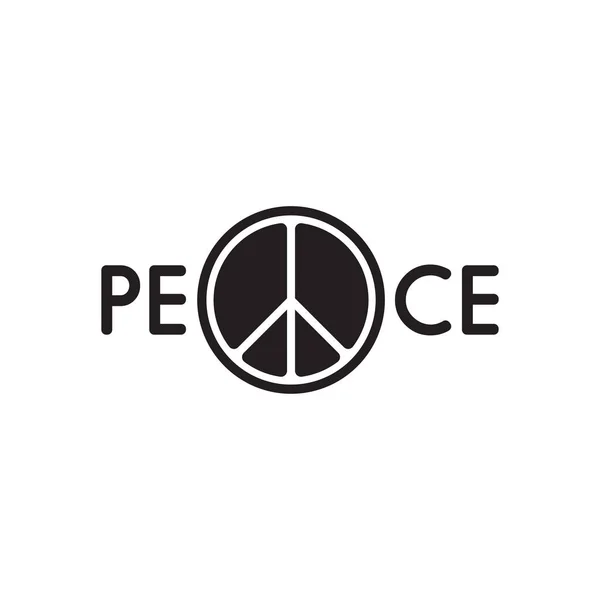 Κείμενο ειρήνης με εικονίδιο συμβόλου διανυσματική απεικόνιση — Διανυσματικό Αρχείο