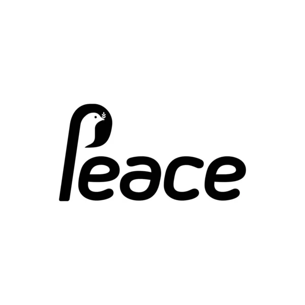 Peace dove with branch. Flat line design style vector illustrations set of icons and logos — ストックベクタ
