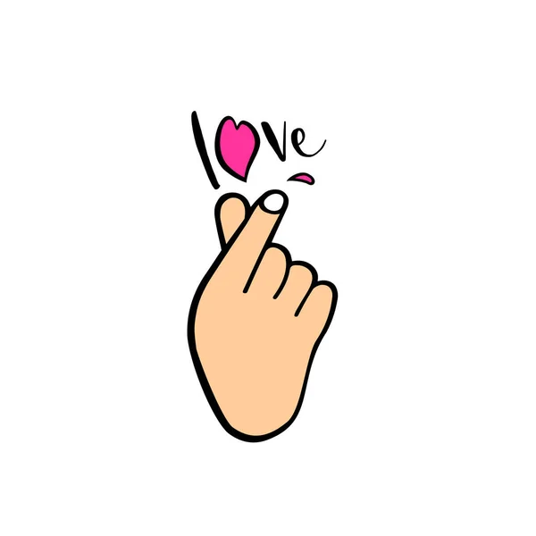 Love sign korea of in Finger heart