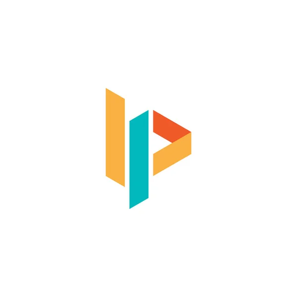 Projekt logo z abstrakcyjną literą I i P — Wektor stockowy