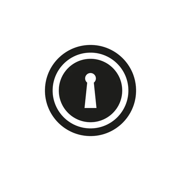 Key Hole Vector Flat Icon in black and white — Stock Vector