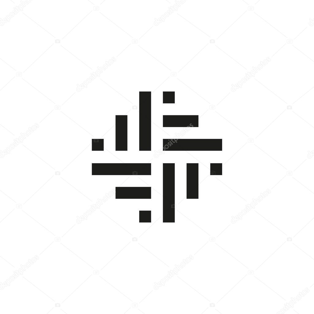 Logo design with woven icon in black color